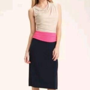 Suzi Chin For Maggie Boutique Draped Stretch Jersey Color Block Dress Women's 8